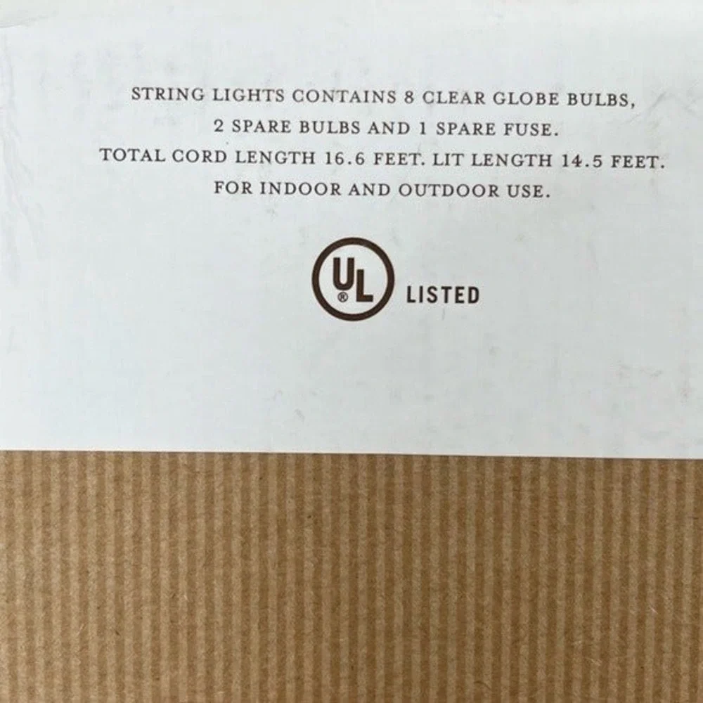 Pottery Barn Globe String Lights‎ 16.6 ft Patio Outdoor Indoor NIB